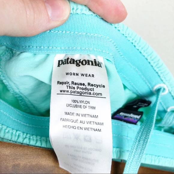 Patagonia Girl's Baggies Teal Shorts - Picture 4 of 6